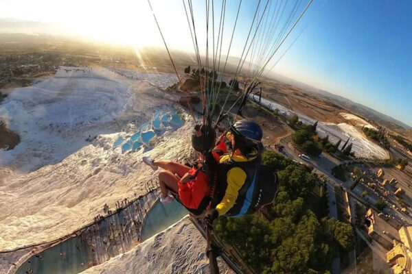 Полет на параплане в Памуккале