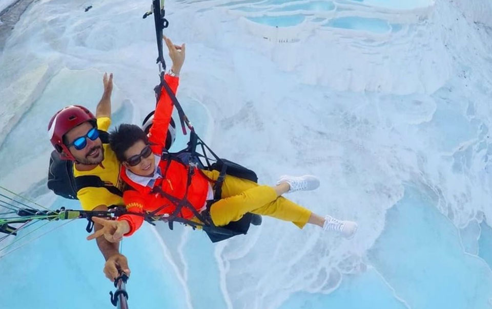 Полет на параплане в Памуккале