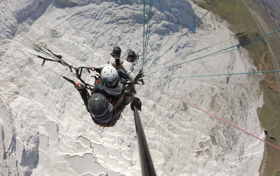 Полет на параплане в Памуккале