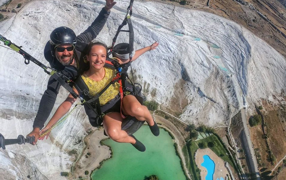Полет на параплане в Памуккале