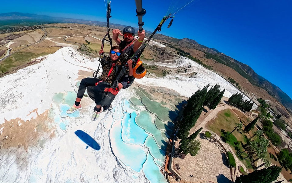 Полет на параплане в Памуккале